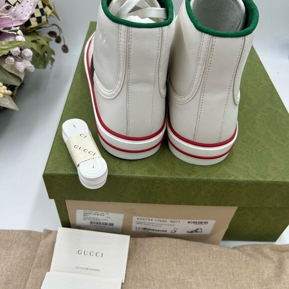Men’s Gucci high top 1977 tennis sneakers size 7.5 fits 8.5 US made in Italy - Picture 6 of 10